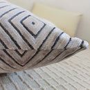 Axyaa Geometric Chenille Flocking Pillow Cover - Grey/Yellow/Red/Purple - 45x45cm/30x50cm