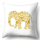 Axyaa Elephant Pattern Polyester Cushion Cover 45x45cm Home Decor Square Pillowcase