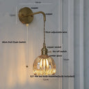 Axyaa Modern Flower Glass LED Wall Lamp - Pull Chain Bedroom Balcony Decor