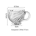 Axyaa Vintage Heart Embossed High-Legged Latte Glass Cup
