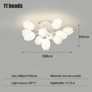 Axyaa Nordic White Lily Blossom LED Chandelier for Kitchen Living Room Bedroom