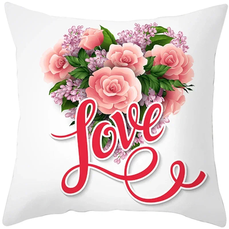 Axyaa Valentine's Day Parchment Pillow Set for Home Sofa, Square Pillowcase