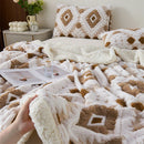 Axyaa Jacquard Lambswool Blanket: Warm, Skin-Friendly, Queen King Size Comforter