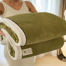 Axyaa Warm Fleece Jacquard Blanket - Multifunctional & Thick Winter Sofa Nap Sheet