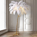 Axyaa LED Ostrich Feather Floor Lamp: Modern Nordic Standing Light for Home Decor & Live Broadcast Room