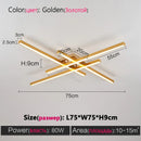Axyaa Black Chandelier Square LED Ceiling Lamp - Nordic Minimalist Creative Strip Lights