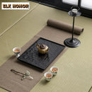 Axyaa White Wax Wood Tea Tray Zen Solid Wood Dry Brewing Plate