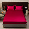 Axyaa Silk Satin Fitted Sheet Set with Pillowcase - Luxury Bedding Collection