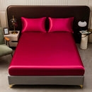 Axyaa Silk Satin Fitted Sheet Set with Pillowcase - Luxury Bedding Collection