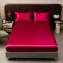 Axyaa Silk Satin Bedding Set Luxe Smooth Fitted Sheet + Pillowcase Twin Queen