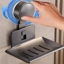 Bathroom Soap Storage Rack by Axyaa - Wall-Mounted No-Drill Suction Cup Organizer