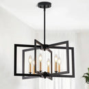 Axyaa Black Vintage Industrial Farmhouse Chandelier for Bedroom