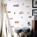 Nordic Cute Cars Animal Truck Wall Stickers by Axyaa - Kids Room Playful Decals
