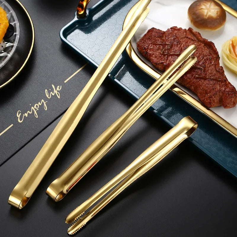 Stainless Steel Food Clamp by Axyaa: Long-handled Tongs for Cooking Utensils