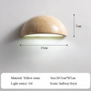 Axyaa Vintage Yellow Stone Wall Lamp, Japanese Wabi Sabi Style for Bedroom Headboard