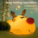Axyaa Reindeer Silicone Night Light Touch Lamp, Rechargeable Children's Bedroom Decor