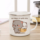 Axyaa Cute Animal Enamel Cup Breakfast Mug Set