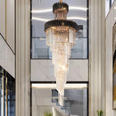 Axyaa Crystal Chandelier Stair Pendant Lamp Living Room Lighting