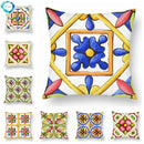 Axyaa Green Leaf Moroccan Flowers Cushion Cover 45X45cm