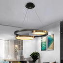 Axyaa Minimalist Glass Multi Ring Chandelier - Dimmable Living Room Lighting