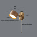 Axyaa LED Wall Sconce Lamp Walnut Wood Base Modern Art Fixture