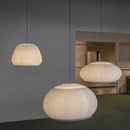 Axyaa White Knit Fabric Cocoon Table Lamp - Wabi-sabi Style Home Decor