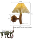 Axyaa Cream PVC LED Wall Lamps - Japanese Walnut Wood Applique Murale