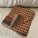 Axyaa 4-Layer Cotton Gauze Fringed Blanket for Spring & Summer