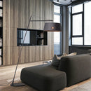 Axyaa Nordic Black Floor Lamp with Fabric Shade & Metal Base