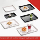 Axyaa Melamine European Rectangle Plate Set Glossy Wood Grain Finish