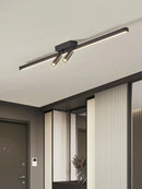 Axyaa LED Line Ceiling Lamp Gold Black Modern Illuminate Living Dining Bedroom
