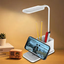 Axyaa LED Desk Lamp with Phone Holder & Pen Holder - Rechargeable Dimming Reading Light