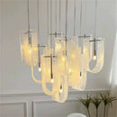 Axyaa Luxury White Glass Pendant Light for Modern Living Spaces