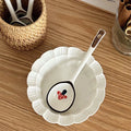 Ceramic Kawaii Spoon Set by Axyaa: Hand Painted Long Handle Soup & Dessert Spoons