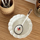 Ceramic Kawaii Spoon Set by Axyaa: Hand Painted Long Handle Soup & Dessert Spoons