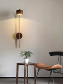 Axya Black Walnut Wood LED Wall Lamp - Modern Nordic Style Bedroom Reading Light