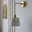 Axyaa Brass & Ceramic LED Wall Lamp - Vintage Style Stair & Bathroom Lighting