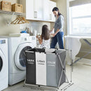 Axyaa Foldable 3-Grid Waterproof Laundry Basket & Toy Organizer Hamper