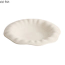 Axyaa White Ceramic Relief Plate Set - Restaurant Tableware