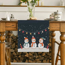 Axyaa Christmas Snowmen Snowflakes Table Runner for Kitchen and Holiday Party