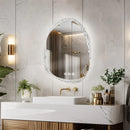 Axyaa Irregular LED Vanity Mirror with Clear-crystal Glass Frame and Backlit