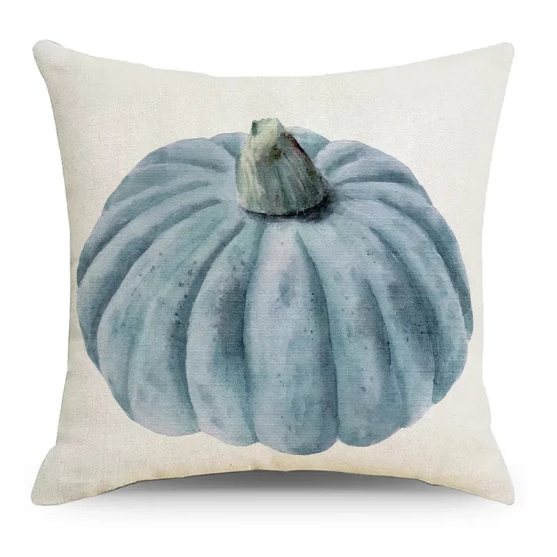 Axyaa Autumn Pumpkin Cushion Cover 18x18 Inches - Modern Thanksgiving Decor Pillowcase
