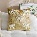Velvet Bowknot Pillowcase Set for Cute Home Decoration by Axyaa