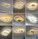 Axyaa Golden Lustre LED Ring Ceiling Chandeliers for Home Decor