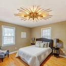 Axyaa Metal Gold LED Ceiling Chandelier for Kitchen, Bedroom, and Corridor