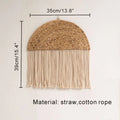 Rattan Grass Weaving Wall Decor, Moroccan Style, Axyaa Livingroom Bedroom Background