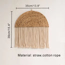 Rattan Grass Weaving Wall Decor, Moroccan Style, Axyaa Livingroom Bedroom Background