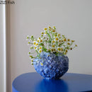 Hydrangea Ceramic Vase Axyaa Decor Artificial Floral Desk Decoration Room Aesthetic