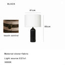 Axyaa Stripe Marble Table Lamp: Luxury Vintage Desk Light