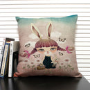 Axyaa Mermaid Linen Cushion Cover for Living Room Sofa Decoration